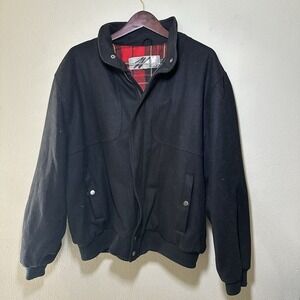 VTG Weather Watcher ByPacific Trail Jacket Men's Lined Size XL Wool Blend Black